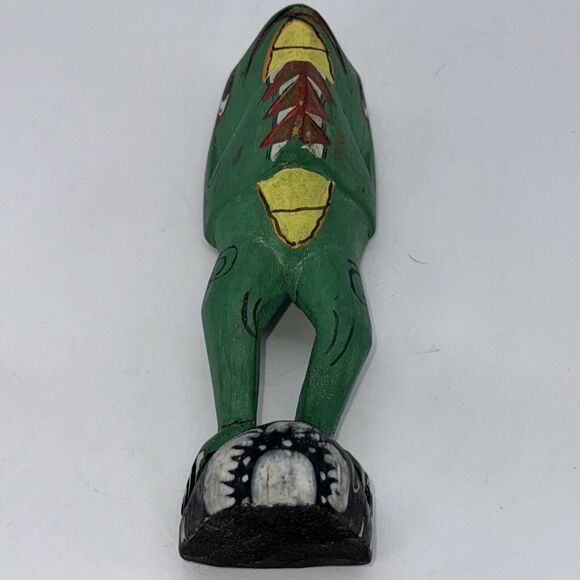 Vintage Hand Painted Wood Carved Musician Frogs Band - Indonesia ONE FROG - Picture 11 of 12